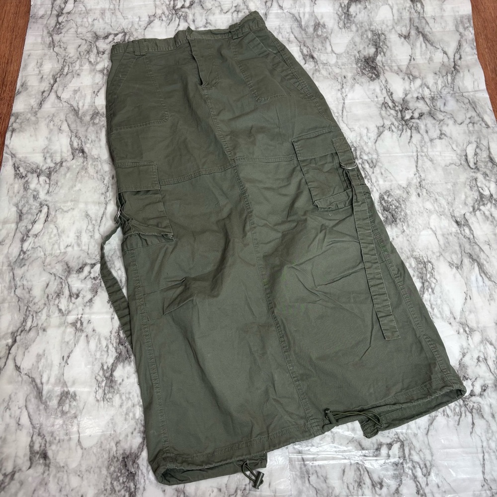Faded Rose Green Cargo MIDI Skirt size small Y2K 90s style casual